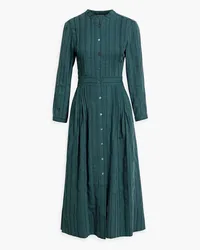 Iris & Ink Georgina striped Lyocell-blend jacquard midi shirt dress - Green Green