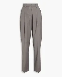 ROTATE Birger Christensen Pleated twill wide-leg pants - Gray Gray