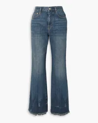 Stella McCartney Frayed high-rise flared jeans - Blue Blue