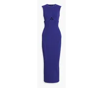 Cutout ribbed-knit gown - Purple