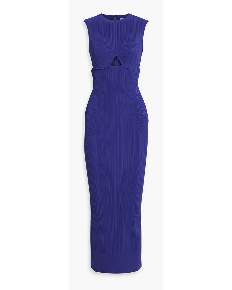 Hervé Léger Cutout ribbed-knit gown - Purple Purple