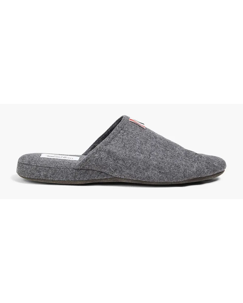 Thom Browne Striped felt slippers - Gray Gray