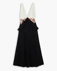 Proenza Schouler Convertible paneled printed crepe midi dress - Black Black