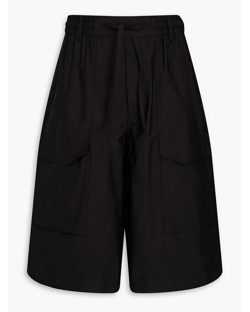 Y-3 Zip-detailed cotton-blend cargo shorts - Black Black