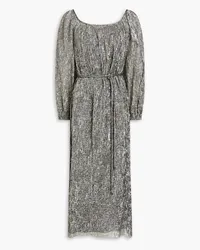 Tory Burch Plissé-lamé midi dress - Metallic Metallic