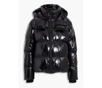 Quilted hooded ski jacket - Black