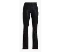 Le Flare De Francoise waxed mid-rise flared jeans - Black