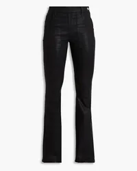 Frame Denim Le Flare De Francoise waxed mid-rise flared jeans - Black Black