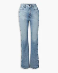 KHAITE Danielle studded high-rise straight-leg jeans - Blue Blue