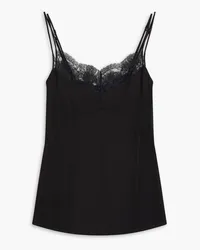 tibi Lace-trimmed twill camisole - Black Black