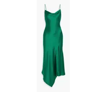Alice Olivia - Harmony asymmetric satin-crepe midi dress - Green