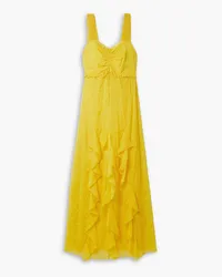 Alice + Olivia Alice Olivia - Ruffled broderie anglaise voile maxi dress - Yellow Yellow