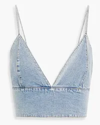 Alice + Olivia Alice Olivia - Carli faded denim bra top - Blue Blue