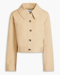 Ganni Embroidered twill jacket - Neutral Neutral