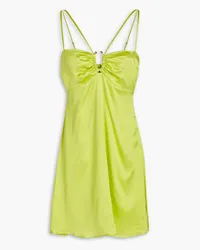 NICHOLAS Margot gathered silk-charmeuse mini dress - Green Green