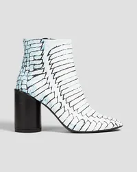 Maison Margiela 90mm printed leather ankle boots - White White