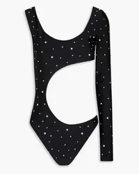 Alessandra Rich Embellished cutout swimsuit - Black Black