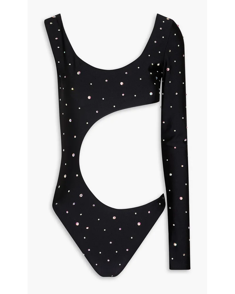 Alessandra Rich Embellished cutout swimsuit - Black Black