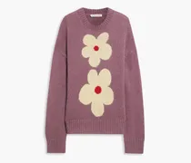 Intarsia-knit sweater - Purple