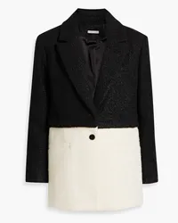 Alice + Olivia Alice Olivia - Shan convertible two-tone bouclé blazer - Black Black