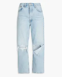 RE/DONE Distressed high-rise straight-leg jeans - Blue Blue