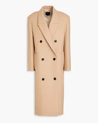 Theory Double-breasted brushed wool-blend felt coat - Neutral Neutral