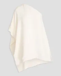 Emilio Pucci One-shoulder cape-effect silk top - White White