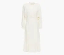 Cauka belted broadcloth dress - White