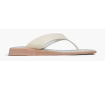 Valeria pebbled-leather sandals - White