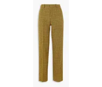 Rubi Prince of Wales checked wool straight-leg pants - Yellow