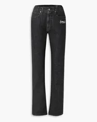 Stella McCartney Printed high-rise straight-leg jeans - Black Black