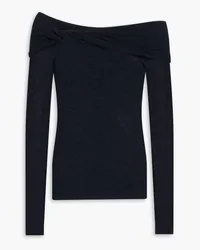 Autumn Cashmere Off-the-shoulder twisted cashmere top - Blue Blue