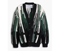 Space-dyed wool-blend cardigan - Green