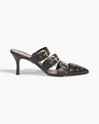 RED Valentino Embellished leather mules - Black Black