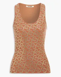 Roberto Cavalli Studded ribbed-knit tank - Brown Brown