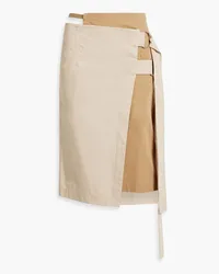 Acne Studios Two-tone cotton-poplin wrap skirt - Neutral Neutral