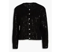 Embellished knitted cardigan - Black