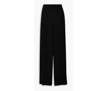 Silk-crepe wide-leg pants - Black