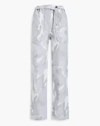 IRO Douz camouflage-print cotton-blend canvas straight-leg pants - Gray Gray