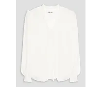 Gian Carlo ruffled georgette blouse - White