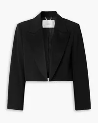 A.L.C. Anderson cropped satin-trimmed twill blazer - Black Black