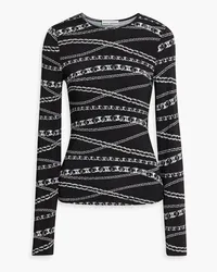 Paco Rabanne Printed stretch-jersey top - Black Black