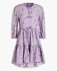 RED Valentino Bow-embellished fil-coupé taffeta dress - Purple Purple