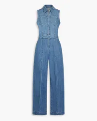 Frame Denim Belted faded denim jumpsuit - Blue Blue