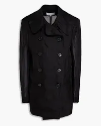 Maison Margiela Double-breasted layered cotton-organza jacket - Black Black