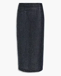 16ARLINGTON Haile crystal-embellished georgette midi skirt - Black Black