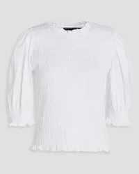 Veronica Beard Langston shirred cotton top - White White