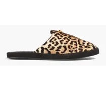 Leopard-print canvas slippers - Animal print
