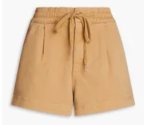 Rylan cotton-blend twill shorts - Brown