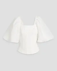 Aje. Cecile frayed organza top - White White